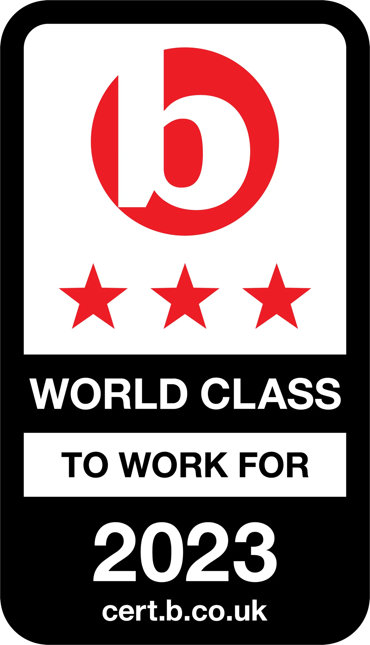 Best Companies World class to work for 2023 accreditation logo